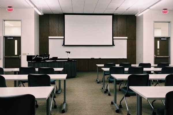 Empty classroom. Classroom Cleaning Service Cambridge
