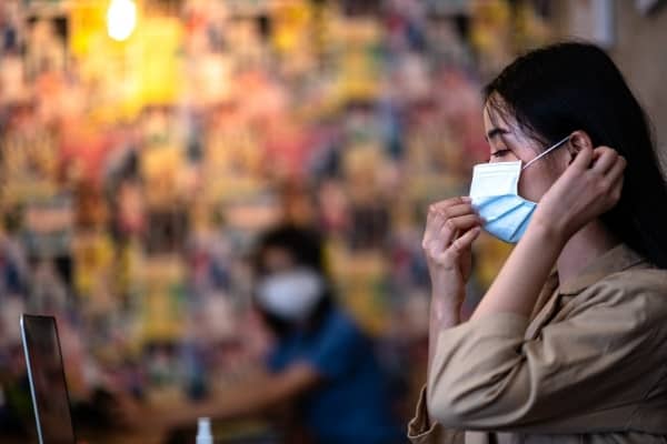 Masked female Covid-19